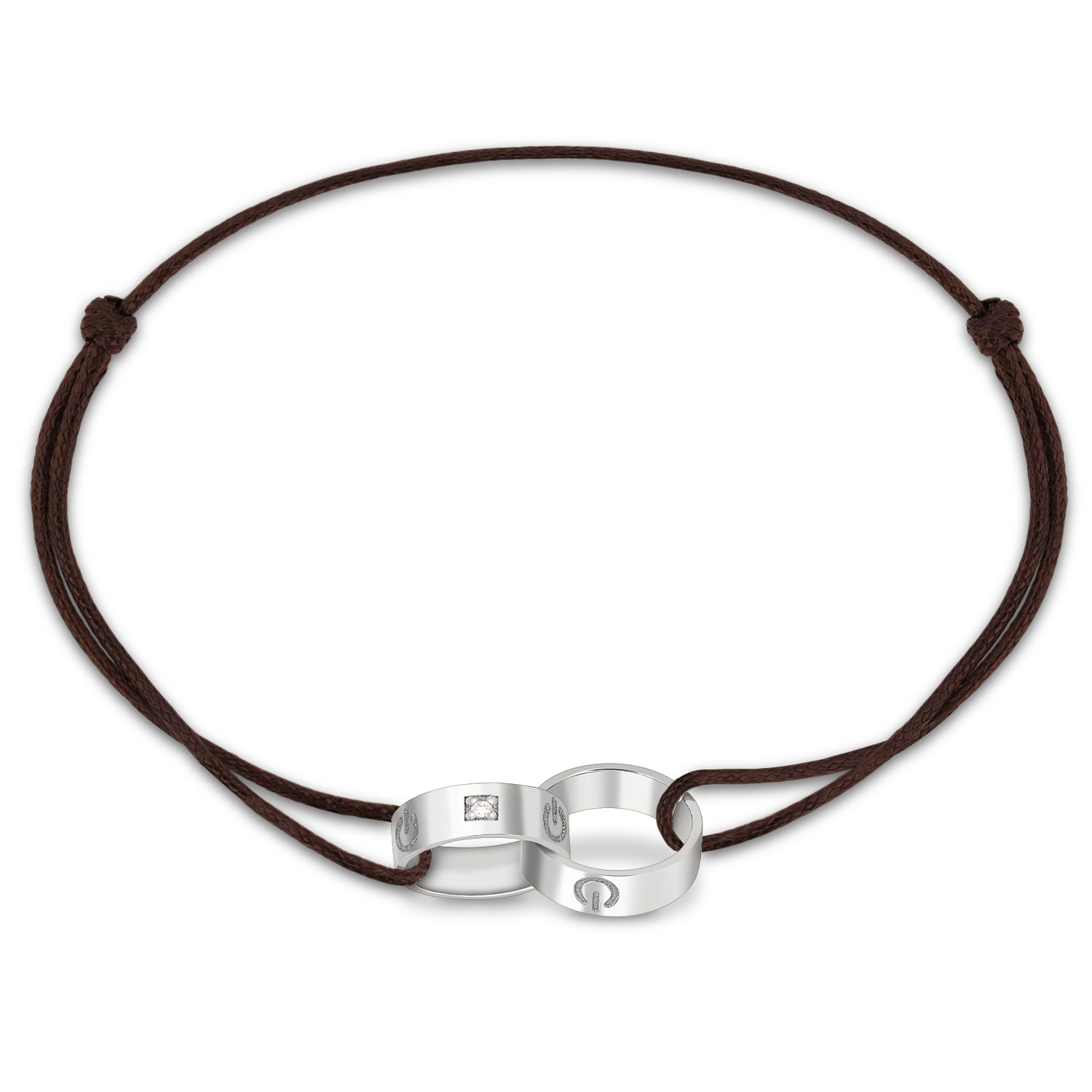 Power ON Men Cord Bracelet - Double Ring