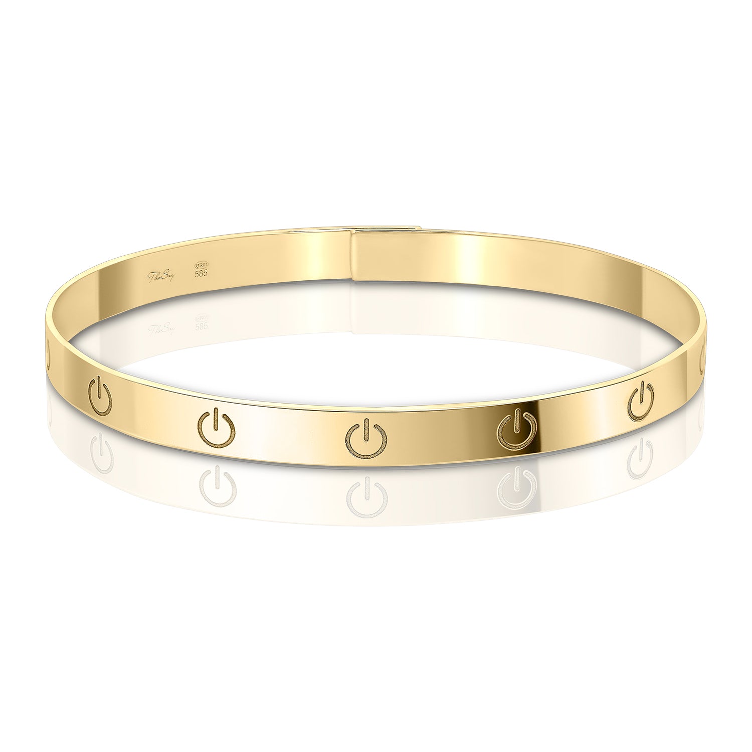 Power ON W - Gold Bangle