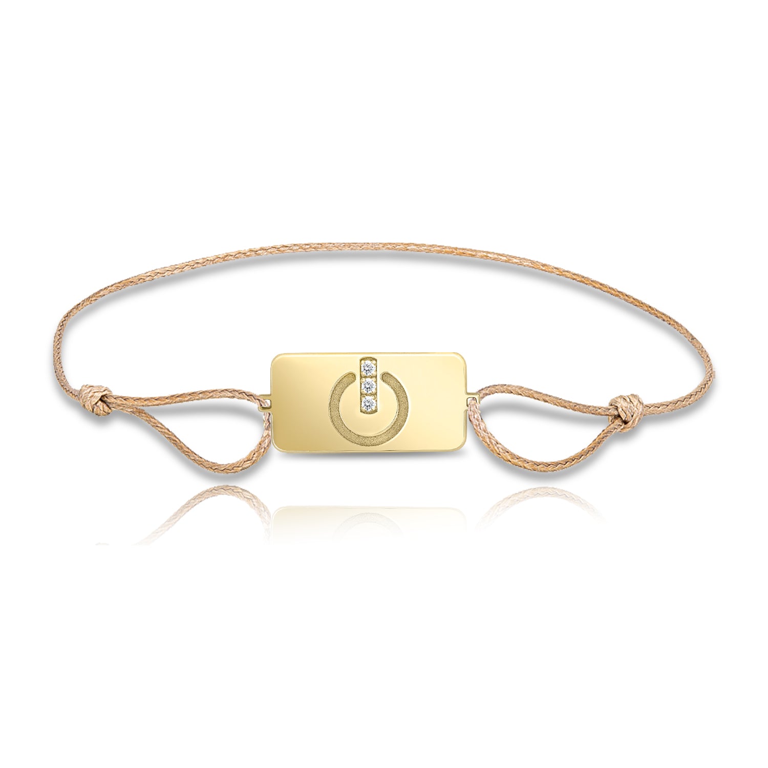 Power ON W - Gold Plate Cord Bracelet