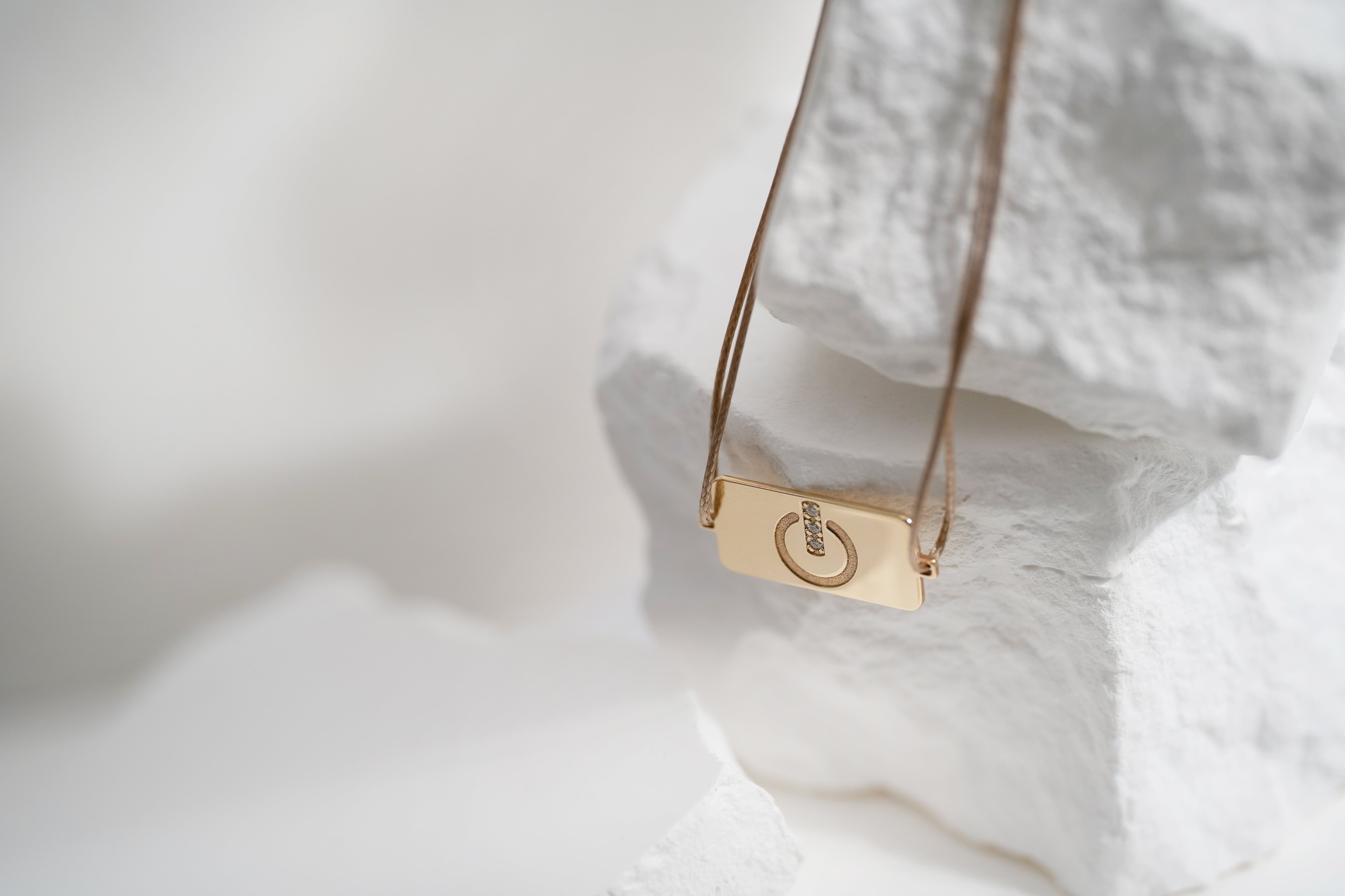 Power ON W - Gold Plate Cord Bracelet