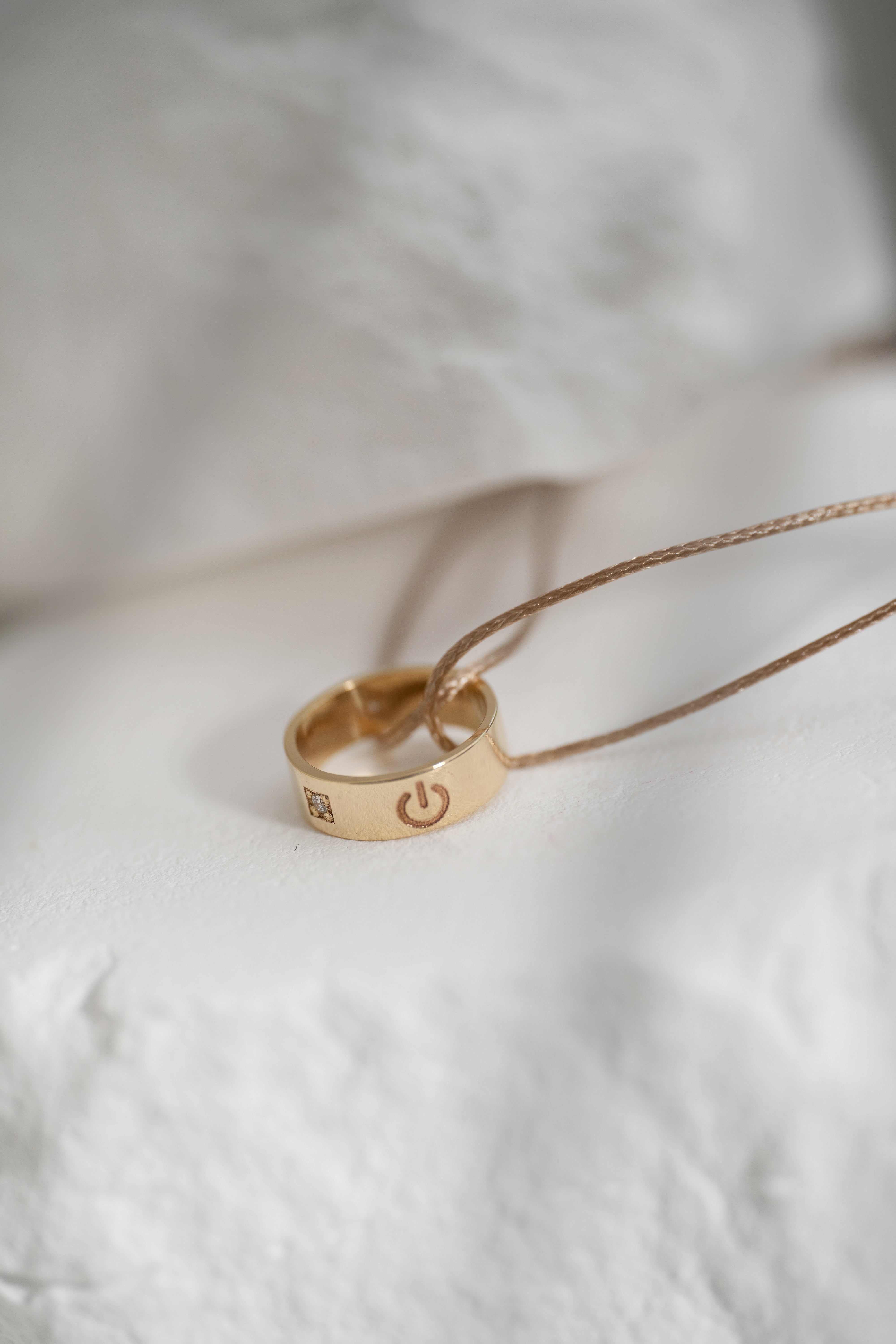 Power ON W - Cord Bracelet - One Ring