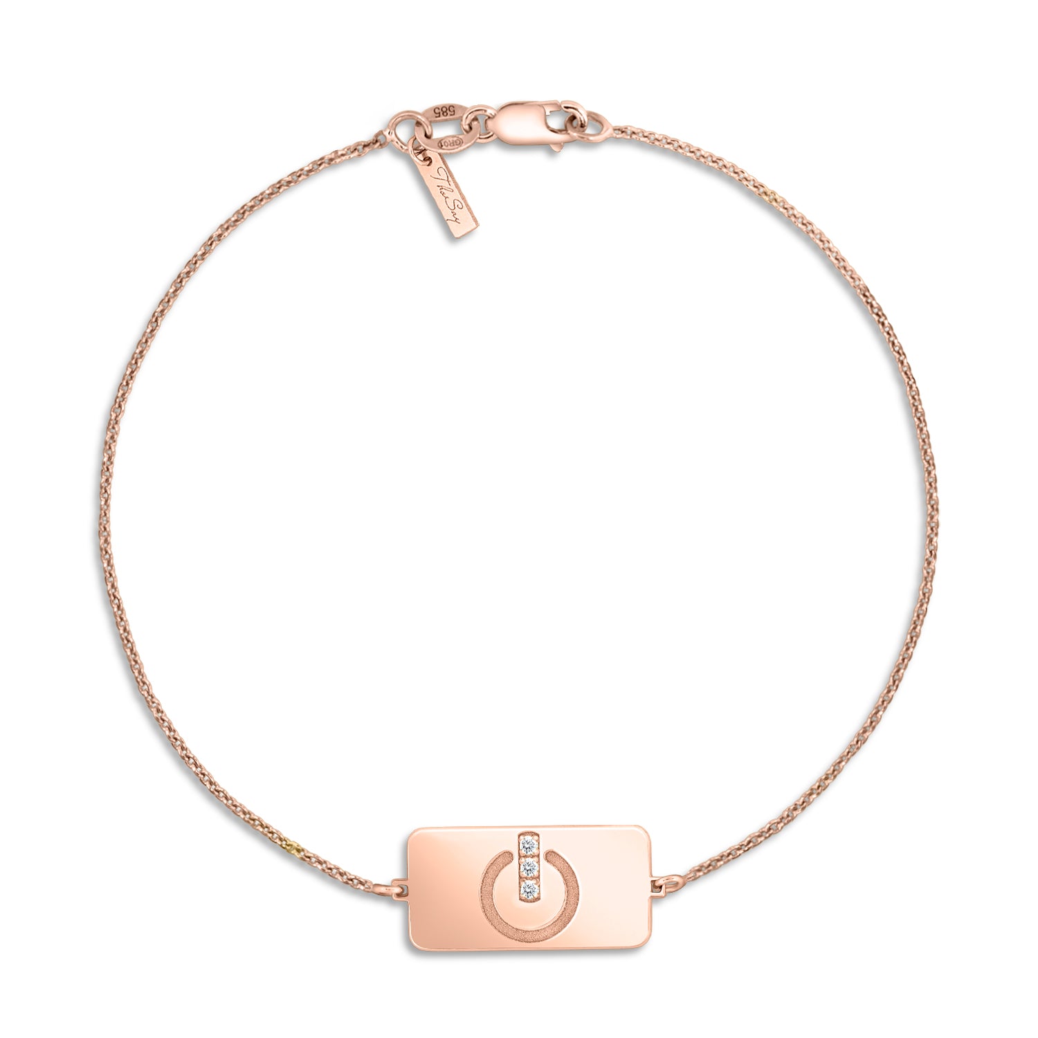 Power ON W - Gold Plate Bracelet