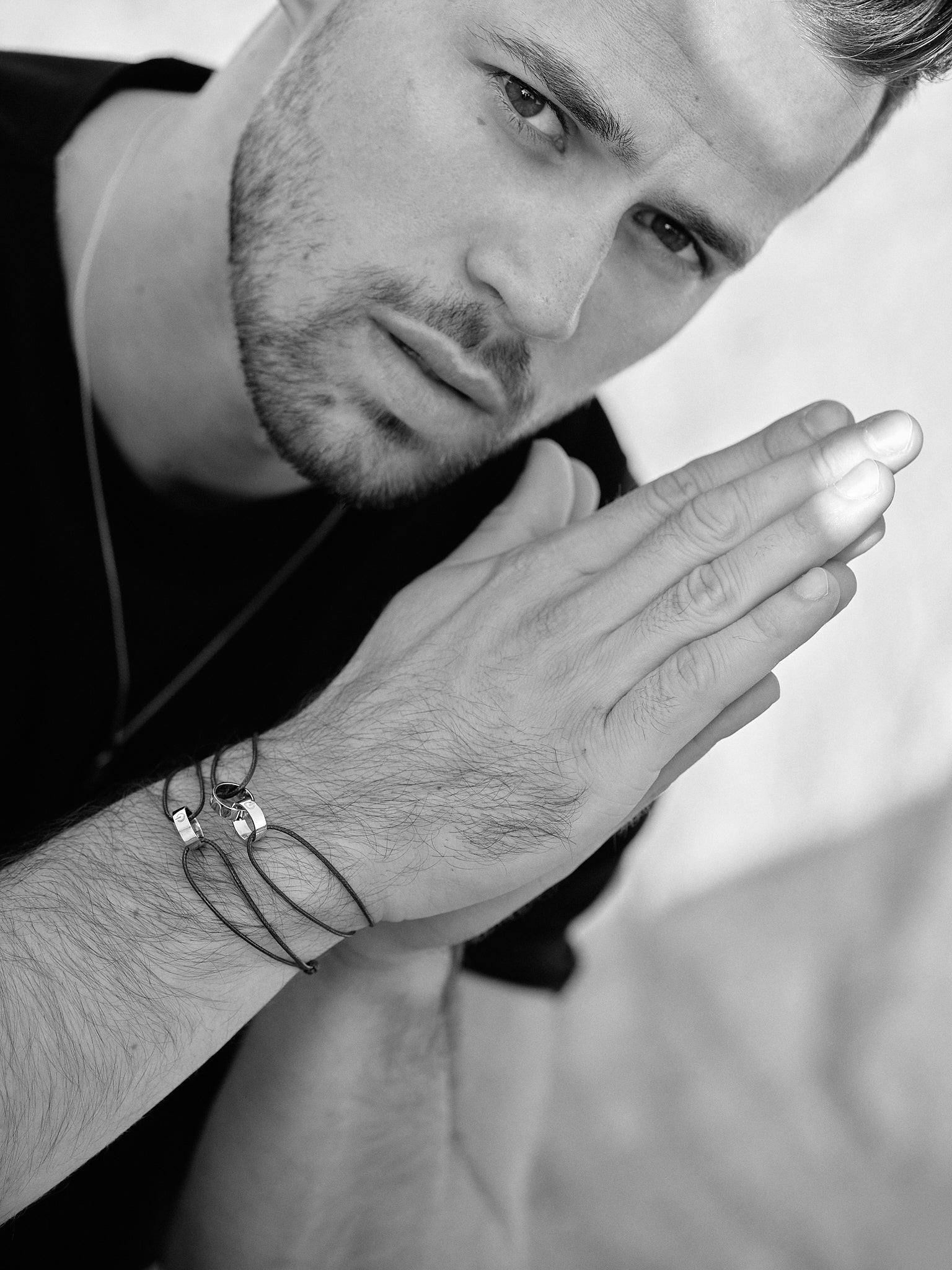 Power ON Men Cord Bracelet - One Ring